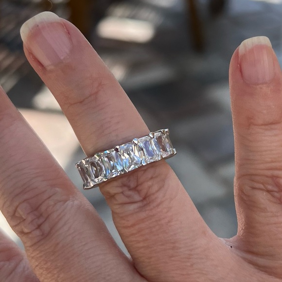 New! Designer Eternity Ring Triple Rhodium Plated 925SS. **Size 5** - Picture 6 of 9